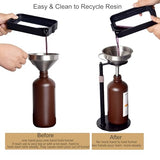 FUNGDO Resin Funnel Stand with Steel Ring Holder,Height Adjustable 3D Printer Resin Filter Strainer Stand,Hand-Free for Easy Recycling LCD/DLP/SLA/UV Photosensitive Resin (Holder+Funnel) FUNGDO