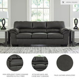 Signature Design by Ashley Bladen Faux Leather Sofa, Gray Signature Design by Ashley