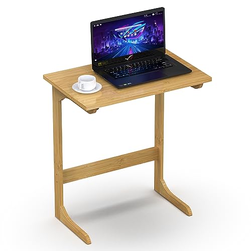 FILULA - Bamboo TV Tray Table - Convenient TV Tables for Eating and Working from Home - Stylish TV Dinner Table for Couch That Slide Under - TV Trays - C Table (C-Shape) - WoodArtSupply