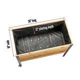 EARTH ELEVATED 100% Canadian Cedar Wood Elevated Garden Bed for Gardening - Planter Pot to Grow Herbs Flowers, and Vegetables at Home Indoor and Outdoor Patio Balcony Deck - 18” x 36” x 30” EARTH ELEVATED