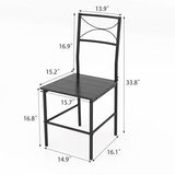 JOIN IRON 3-Piece Kitchen Dining Room Table Set for Small Spaces，Iron Wood Square Table with 2 Chairs for Kitchen Dining Room Furniture (Ash) JOIN IRON