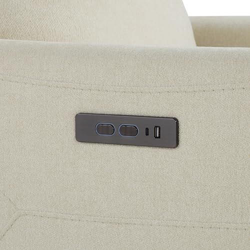 CHITA Power Recliner Chair for Adults, Electric Zero Clearance Wall Hugger Recliner for Small Spaces, Modern Living Room and RV Recliner Chair with Adjustable Power Headrest & Charging Ports, Cream