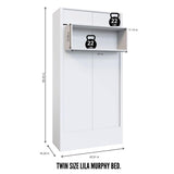 Oakland Living Easy-Lift Twin Murphy Wall Bed in Black with Shelf Oakland Living