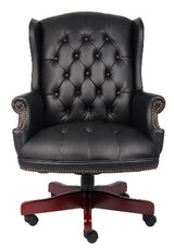 Boss Office Products Wingback Traditional Chair , Leather, in Black Boss Office Products