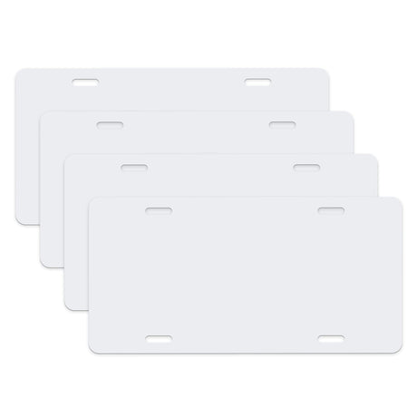 nomiou 4PCS Blank Metal Automotive License Plate Plates Tag for Custom Design Work (White) nomiou