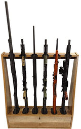 Old Cedar Outfitters Distressed Wood 6 Capacity Rifle and Gun Floor Rack with Compartment Old Cedar Outfitters