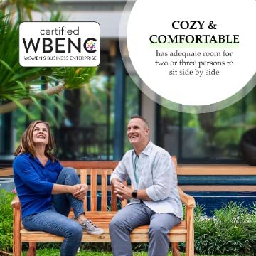 EcoDecors Hampstead Heath Outdoor Bench Teak Wood Garden Bench Patio Bench with Armrests and Backrest, Yard Benches for Indoor and Outdoors- Natural Teak EcoDecors