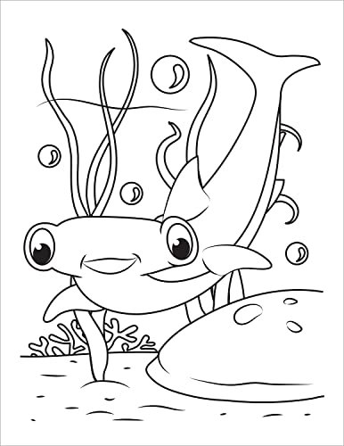 Ocean Coloring Book: Fish & Underwater Sea Animals to Color for Kids Ages 4-8 (Coloring Books for Kids) WoodArtSupply