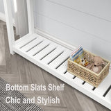 FOLUBAN Farmhouse Sofa Table, Rustic Vintage Console Table for Entryway, Living Room, Hallway, White FOLUBAN