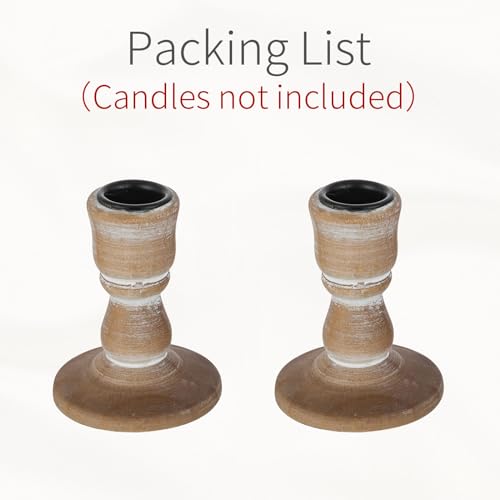 Inweder Candle Holders for Candlesticks, Wood Taper Candle Holders, Set of 2 Candle Holders for Table Centerpiece, Rustic Candle Holder, Farmhouse Candle Holders for Wedding, Home Decor, Event Inweder