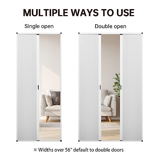 MaKefeile No-Drilling Interior Accordian Door,Sliding Folding Door with Aluminum Frame and Blackout Cellular Fabric, Room Divider Panels for Patio Closet Barn Hallways Shower Doors, Customize, Black MaKefeile