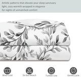 Duvet Cover Single 61" x 79" Size - Reversible Minimalist Retro Botanical Duvet Cover Set for Kids and Adults with Zipper Closure, 3 Pieces Grey Bedding Set with 2 Pillow Shams Generic