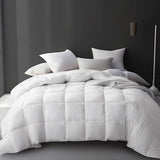 Hotel Grand Luxury White Goose Feather Down Fiber Comforter Twin Size, 100% Cotton All Season Duvet Insert Twin, Medium Warmth Bedding Comforter with 8 Corner Loops, White 68x90 Inch Hotel Grand