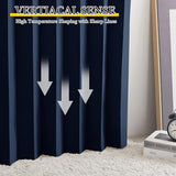 NICETOWN Room Divider Curtain for Bedroom Living Room Partition, Privacy Accordion Blackout Sound Proof Doorway Curtains, Sliding Glass Temporary Door Curtainfor Closet (Navy, 1 Panel, 60" W x 80" L) NICETOWN