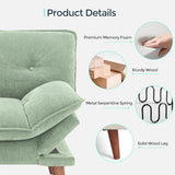 LINSY HOME Futon Sofa Bed, 70" Chenille Futon Couch with Adjustable Backrest Armrest, 3 in 1 Convertible Comfy Loveseat Sleeper Sofa Bed for Small Spaces Dorm Room Apartment Home Office, Light Green LINSY HOME