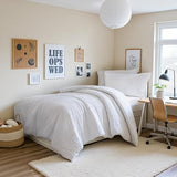 Madison Park Essentials Striped Duvet Cover Set Twin/Twin XL, Modern Minimalist Bedding Set with Premium Jacquard Stripe, 2 Pieces Duvet Cover Reversible with Zipper Closure & Corner Ties,White Madison Park Essentials
