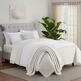Serta ComfortSure Soft 3-Piece Full/Queen Quilt Bedding Set, Includes Bedspread/Coverlet and Pillow Shams, Bedding for All Seasons, Machine Washable, Ivory Serta