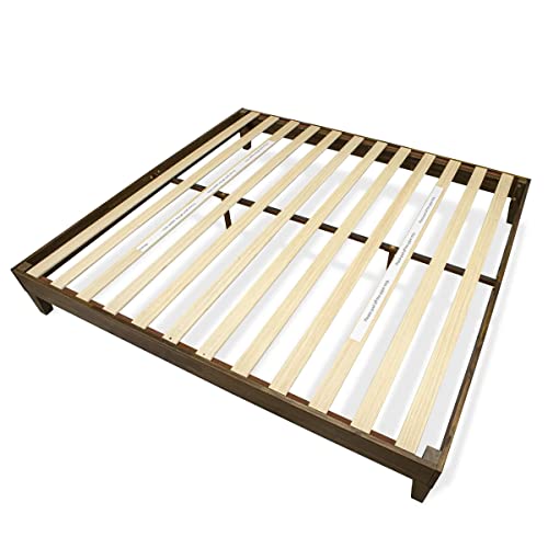 King Size Walnut Platform Bed Frame with Sturdy Hardwood Legs by East West Furniture East West Furniture