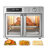Midea Flexify French Door Toaster Oven Air Fryer Combo, 26.4 QT, Extra Large Air Fryer Countertop Oven 10-in-1 Combo, 25% Faster Cooking and 90% Less Oil, Stainless Steel Midea