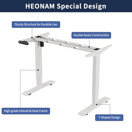 HEONAM 48 Inch Electric Standing Desk with USB Charging Port, Height Adjustable Sit Stand Desk with Memory Presets, Spacious Desktop and Sturdy Metal Frame for Home Office HEONAM