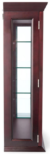Displays2go 21" Countertop/Wall Mount Display Case, Adjustable Shelves, Locking - Mahogany (DCC2128MH2) Displays2go