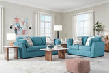 Signature Design by Ashley Keerwick Scandinavian Sofa with 4 Toss Pillows, Blue Signature Design by Ashley