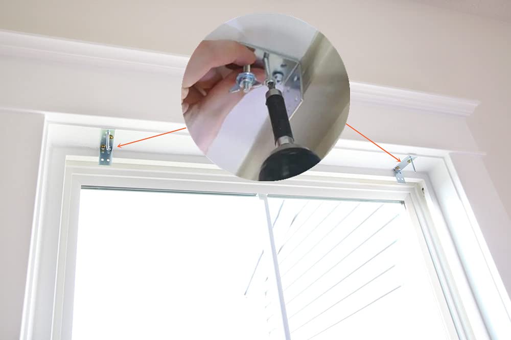 2pcs Mounting L Bracket and wingnut for Woven Wood or Bamboo Shade Universal Design for Inside, Ceiling or Wall Mount Roman Fold Shade Cutelec