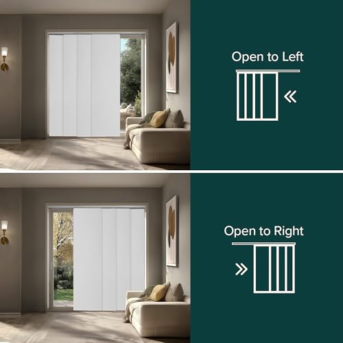 CHICOLOGY Sliding Door Blinds , Blinds for Sliding Glass Doors ,Room Divider , Vertical Blinds for Patio Doors , Sliding Glass Door Blinds Movie Night White (Blackout) W:46-86 x H: 0-96 inch CHICOLOGY