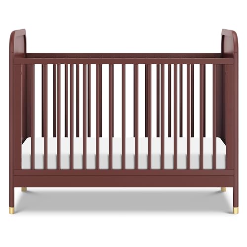 Namesake Brimsley Tambour 3-in-1 Convertible Crib in Crimson, GREENGUARD Gold Certified NAMESAKE