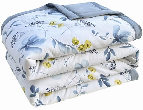 Cooler Comforter Lightweight Soft Breathable Summer Duvet Fluffy Down Comforter King Size Double Single Down Quilt Microfiber for All Seasons, Machine Washable(3A,180x200cm/70x78in) QWHYQXI