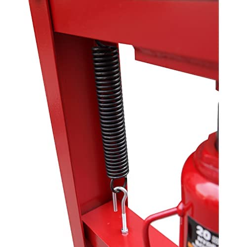 BIG RED ATY20011R Torin Steel H-Frame Hydraulic Garage/Shop Floor Press with Stamping Plates, 20 Ton (40,000 lb) Capacity, Red - WoodArtSupply