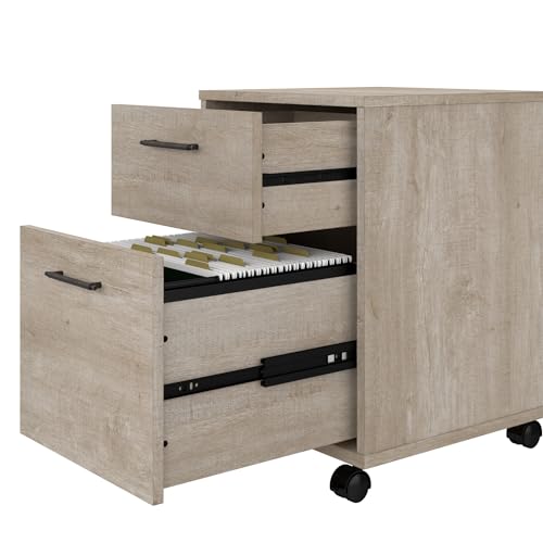 Bush Furniture Key West 2 Drawer Mobile File Cabinet, Rolling File Cabinet for Home Office - WoodArtSupply