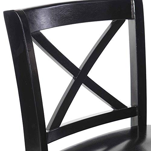 Linon Home Dcor Black X Back Counter Stool, 16" W x 17.91" D x 37.01" H Linon