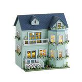 DIY Miniature House Kit, CUTEROOM Wooden Dollhouse Kit Mini House Making Kit with Furnitures, DIY Dollhouse Kit Birthday Gift for Women (Warm Manor)