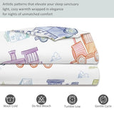 3-Piece Double-Sided Printed Duvet Cover Set Single – Soft Microfiber Bedding with Minimalist Car Cute Design with Zipper Closure,Includes 1 Duvet Cover + 2 Pillowcases Multicolor Generic