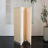 Loomveil 3 Panel Short Room Divider Folding Screen,47 inch Bamboo Panel Divider for Home Partition,Beige Loomveil