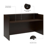 Bush Business Furniture Arrive 72W x 30D Reception Desk with Shelf in Mocha Cherry, Modern Receptionist Station for Office Waiting Room Bush Furniture