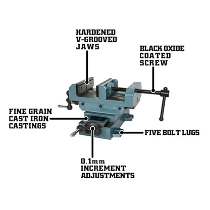 Wilton Cross-Slide Drill Press Vise, 6" Jaw Width & Max Opening, 2" Jaw Depth (Model CS6) - WoodArtSupply