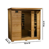 Radiant Saunas BSA2418 4-Person Hemlock Infrared Sauna Blue Wave