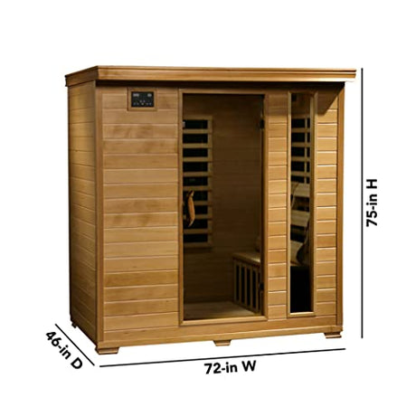 Radiant Saunas BSA2418 4-Person Hemlock Infrared Sauna Blue Wave