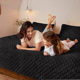 Exclusivo Mezcla Reversible King Size Quilt Bedding Set with Pillow Shams, Lightweight Quilts King Size, Soft Bedspreads Bed Coverlets for All Seasons - (Black, 104"x96") Exclusivo Mezcla