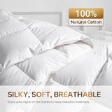 C&W Down Comforter Twin, All Season Duvet Insert - Medium Warmth, 100% Cotton Shell, 30oz Fill Weight, Soft, Noiseless & Breathable, Machine Washable, 3D Baffle Box, White (68"x90") C&W