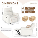 QicoFelix Wall Hugger Recliners for Small Spaces, Zero Wall Power Recliner on Clearance, Fabric RV Recliner, Home Theater Seating for Living Room w/USB Ports (Beige)