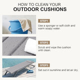 Crestlive Products Chaise Lounge Cushion Outdoor Set of 2, Foldable Waterproof Pool Lounge Chair Cushions with Straps, Lounger Cushions for Outdoor Furniture， 71''Lx21''W (Light Gray)