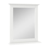 CHARMAID Bathroom Mirror with Shelf - 27" x 22.5" Wall Mirror Over Bathroom Sink, Wooden Frame Modern Rectangular Hanging Vanity Makeup Mirrors for Washroom, Entryway (White,27" L x 22.5" W) CHARMAID