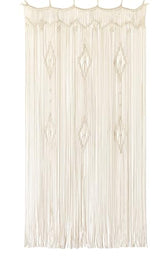 Macrame Curtain Long Cotton Window Panel Boho Curtains for Bedroom Wedding Backdrop Room Divider Doorway Closet Apartment 35''W x 70''L IOWER