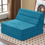 jela Foldable Sofa Bed, Convertible Sleeper Lounge Chair Floor Mattress Floor Couch with Backrest, Fold Out Futon with Washable Miss Fabric Cover for Guest Room, Living Room (83"x33",Teal) jela