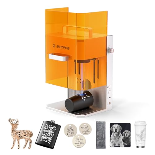 Mecpow X1 2-in-1 Dual Laser Engraver, 5000mm/s Speed Portable Laser Engraving Machine, Infrared Engraver for Jewelry,Metal,Wood,Leather and Acrylic,105x105mm Area,Output Power:0.5mW,Class:1 Mecpow