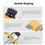 Newdeli Tongue and Groove Router Bit Set 1/4 Inch Shank - 2pcs Router Bits for 3/4" Stock, 1/2" Cutting Depth - T Shape 3 Teeth Wood Milling Cutter Newdeli