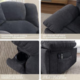HOMYEDAMIC Oversized Power Recliner Chair 350lb with Hidable Cup Holders, Extra Wide Large Big Electric Recliner Chair with Lumbar Support Pillow Nursery Chair Living Room (Power, Grey)